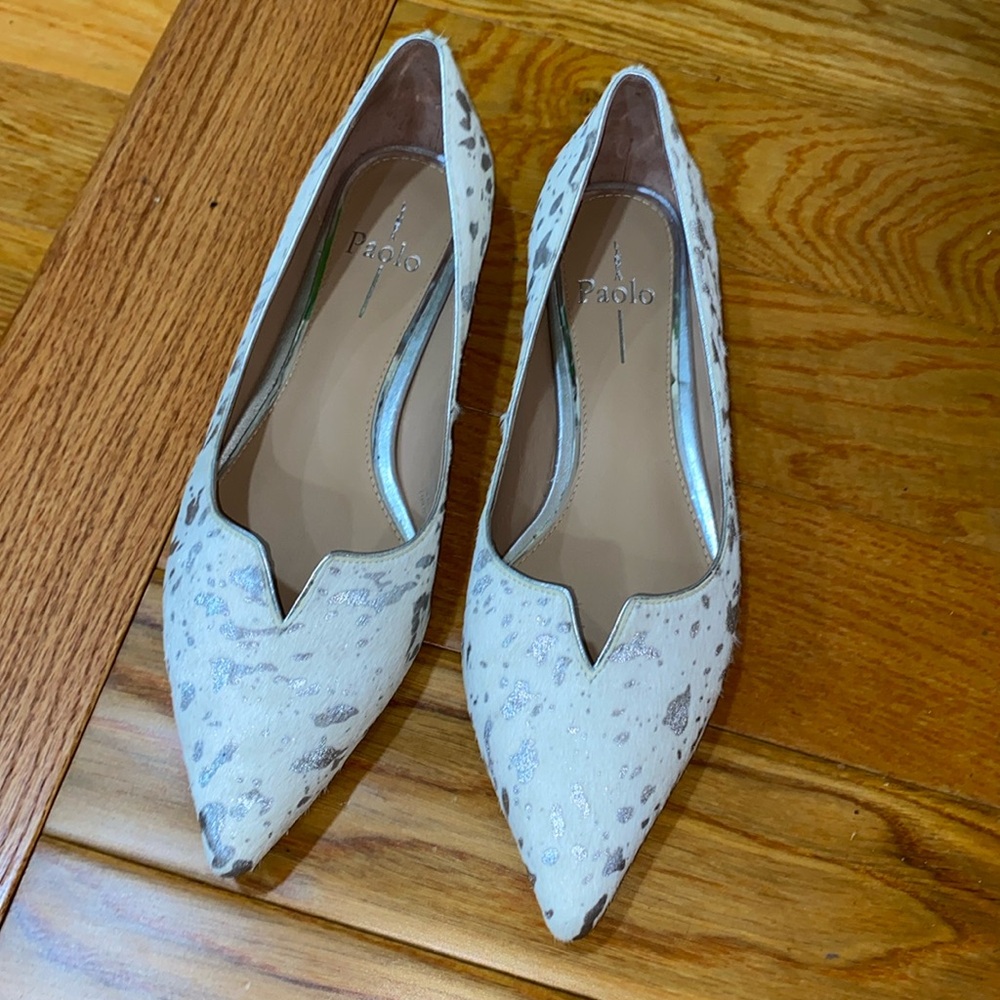 Paolo flats, calf print and textured. Only worn twice. In Like new condition